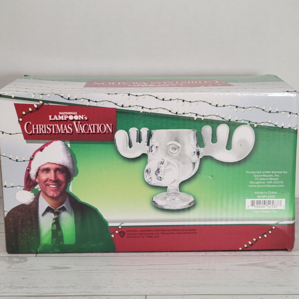 National Lampoon's Christmas Vacation Acrylic Moose Mug Unisex 6oz Clear NIB Cup - Picture 4 of 5